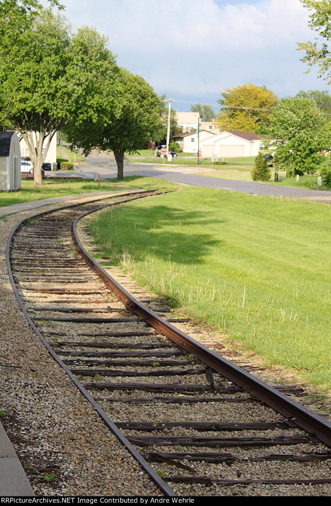 Balloon track remnant in front of the depot museum