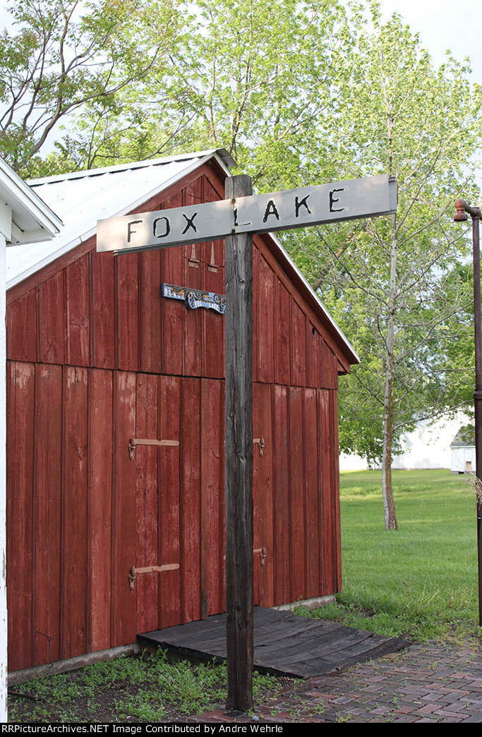 Milwaukee Road station sign next to the depot museum