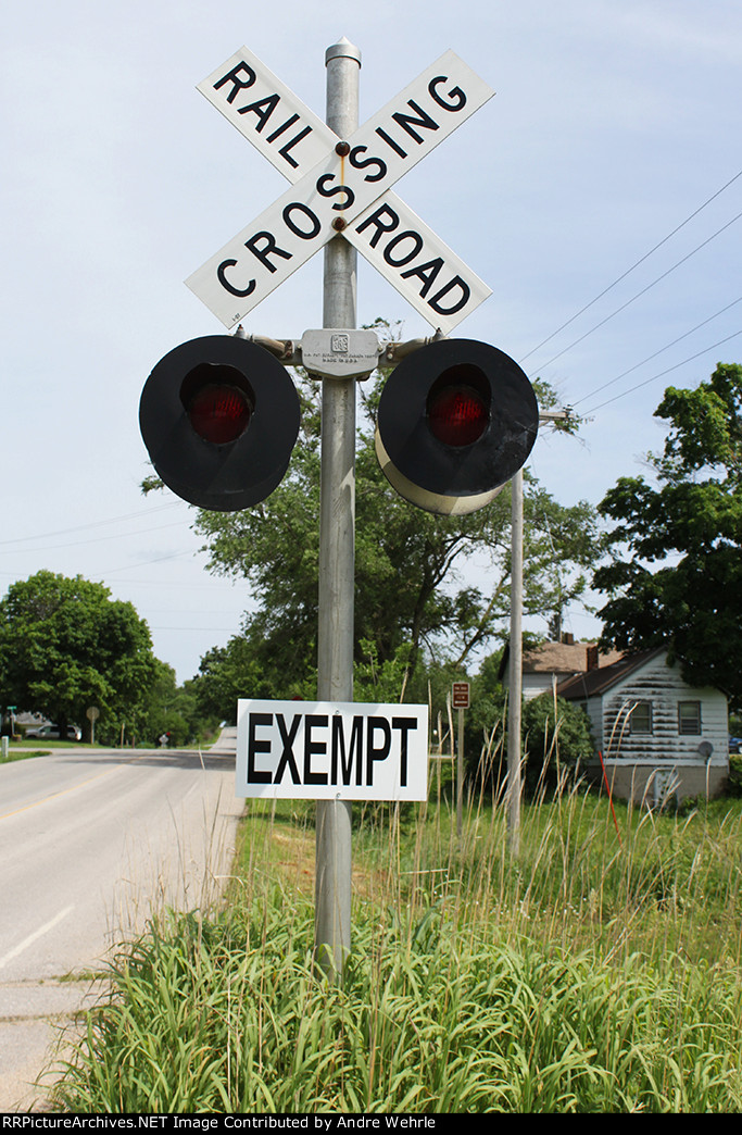 The northbound signal on S56 in town