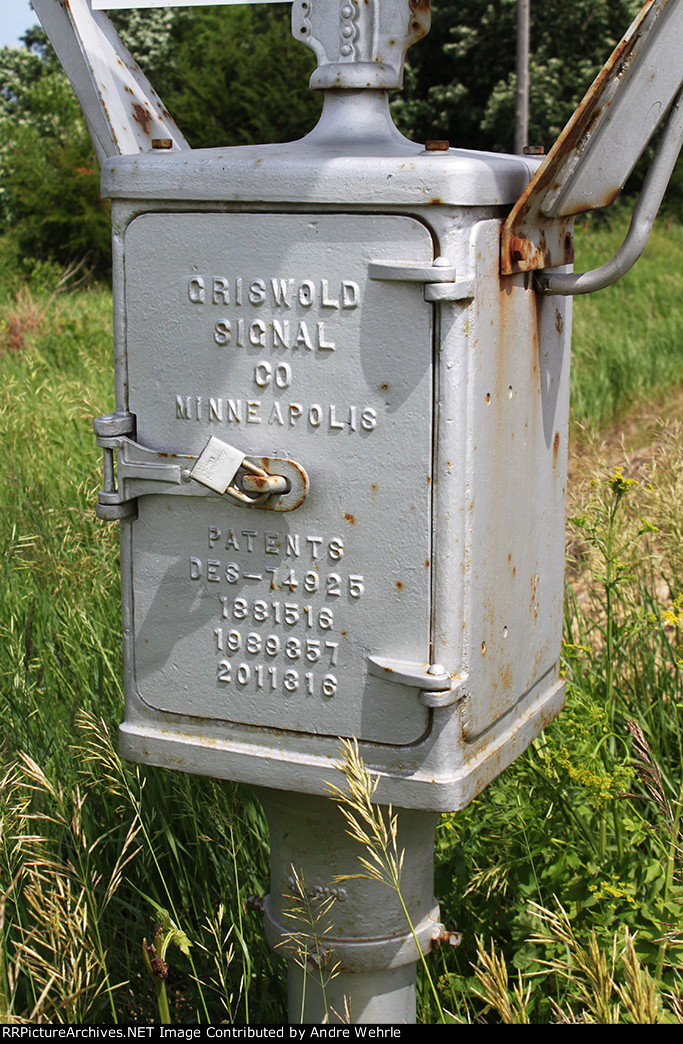 The box that would have housed the stop sign mechanism