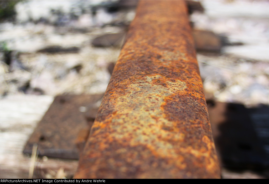 Rusty rail at Irish Lane