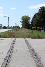 Abandoned ex-C&NW line looking south across Union Avenue