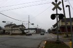 Looking east on Dayton Street at the intersection/crossing