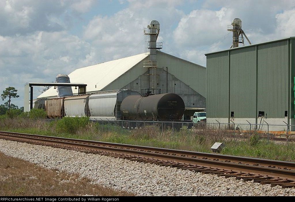 View of railroad cars set out at Griffin Fertilizer Company