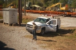 CSX Transportation (CSX) Employee inspects Train - CSX Vehicle No. 96703