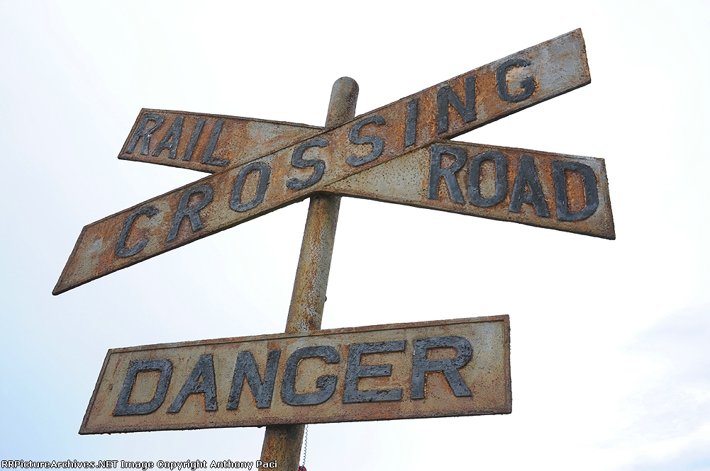 Old railroad crossing sign