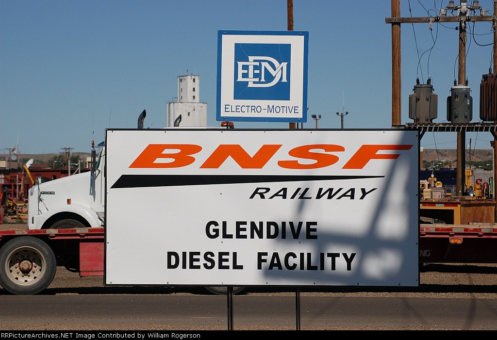 Electro-Motive Division and Burlington Northern Santa Fe Railway Glendive Diesel Facility Signs