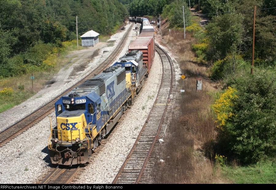 Pushers shove the Q368 past  SA interlocking and into the tunnel