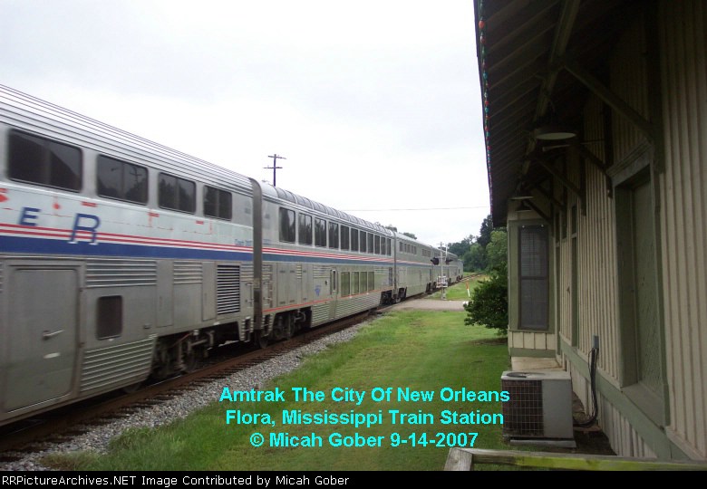 Amtrak City of New Orleans pass the train station at 80mph
