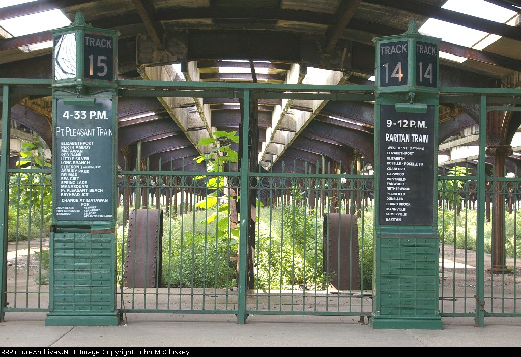 Looking out into the train shed