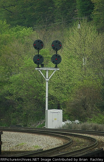 Eastbound Falls Mills signal mast.