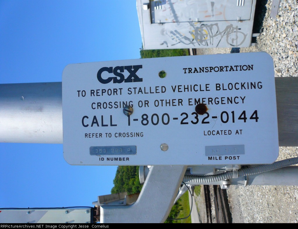 New Milepost Sign CSX Milepost KC 9.9