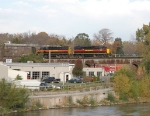 EB on the approach to cross the Cedar River