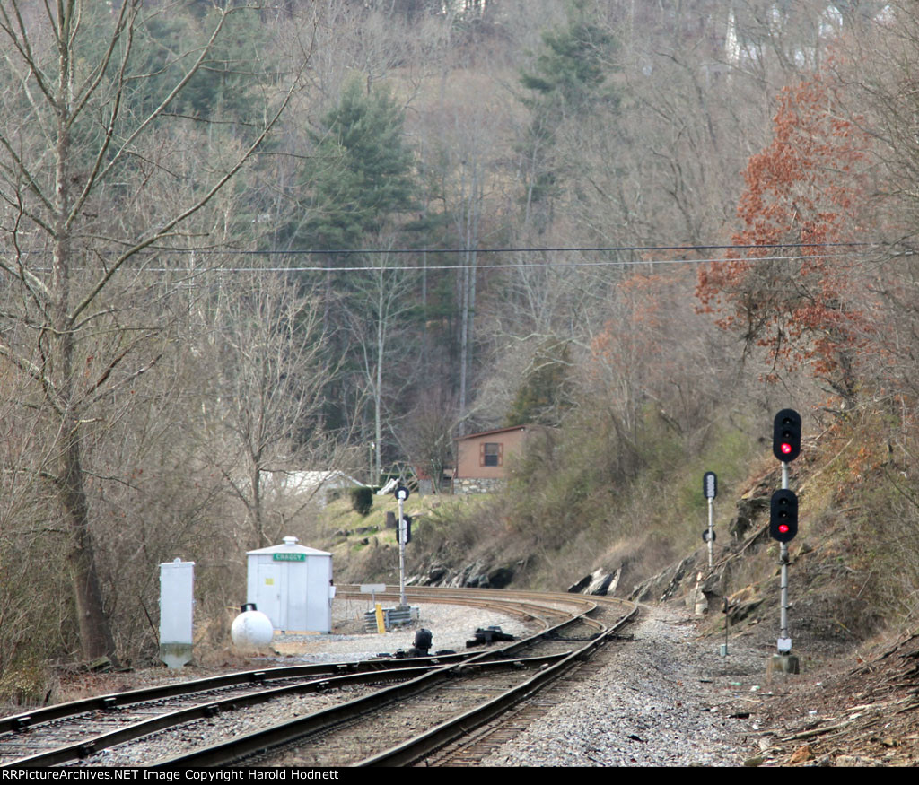 Signals and track at CP Craggy