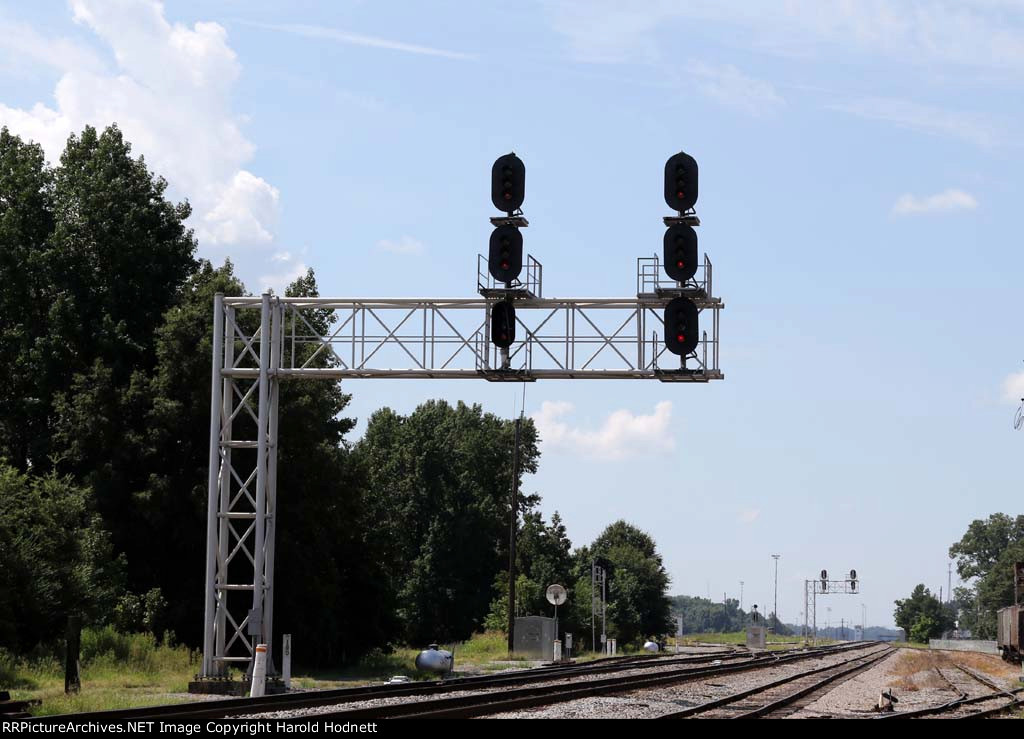 The southbound signals at Charlie Baker