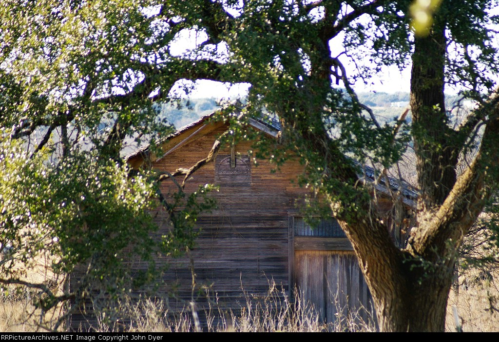Richland Springs ATSF Depot in a pasture near Zephyr, Texas.