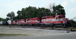 WSOR 702 trailing three SD40-2s switching