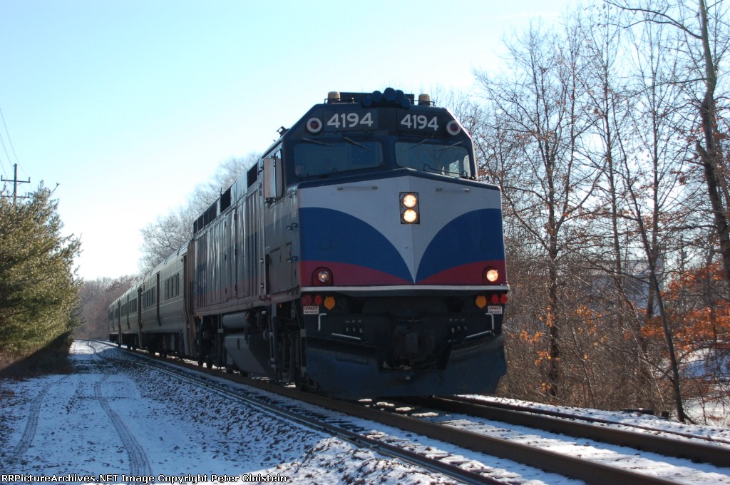 Westbound MC Line train near MP 32