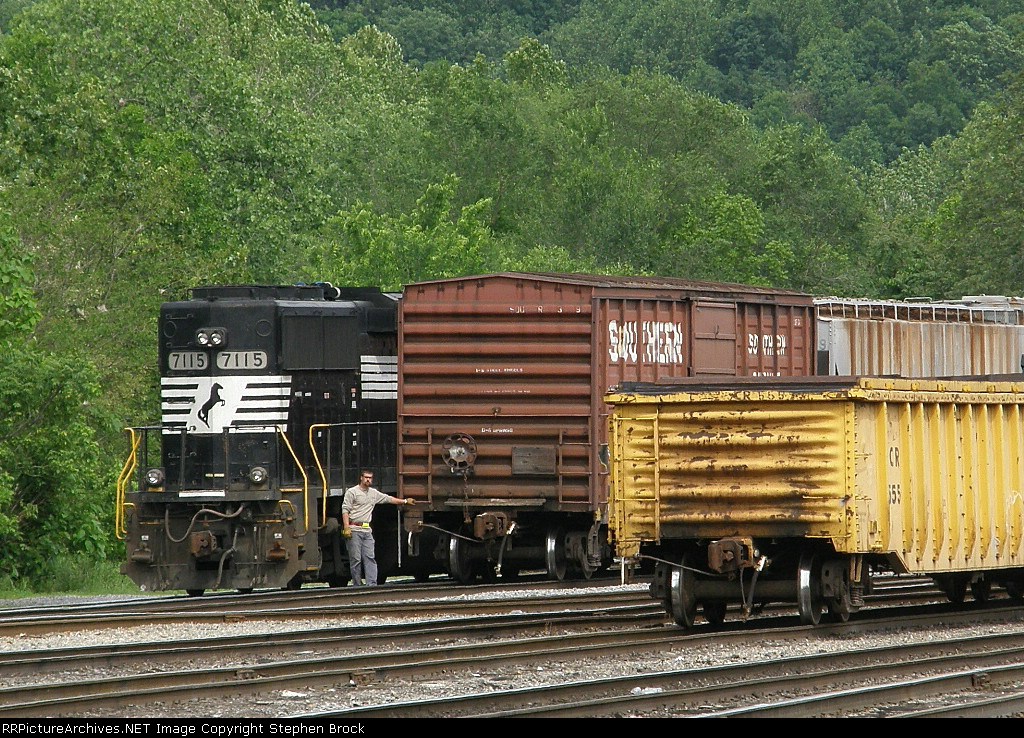 A yard conductor waits for VSO1's approach