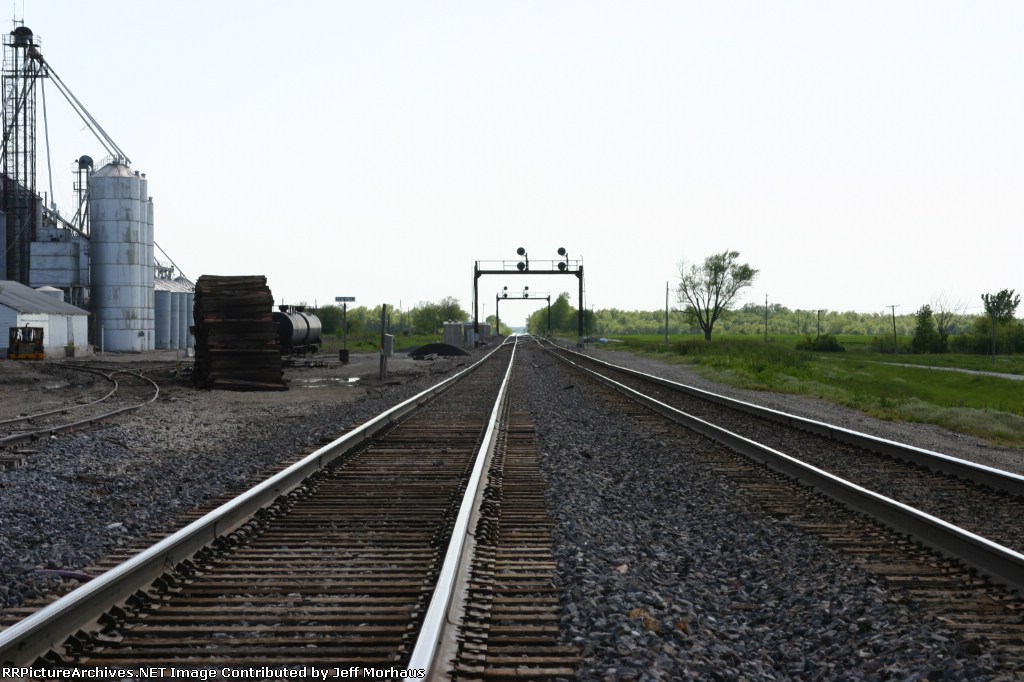 Looking west on Hwy CC crossing on the!BNSF Marceline Sub.