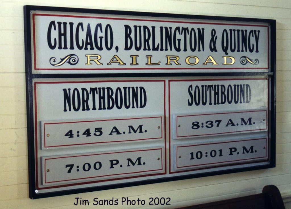 CB&Q Train Board in Depot 2002