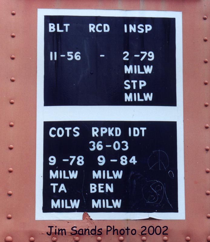 Inspection sign on Caboose