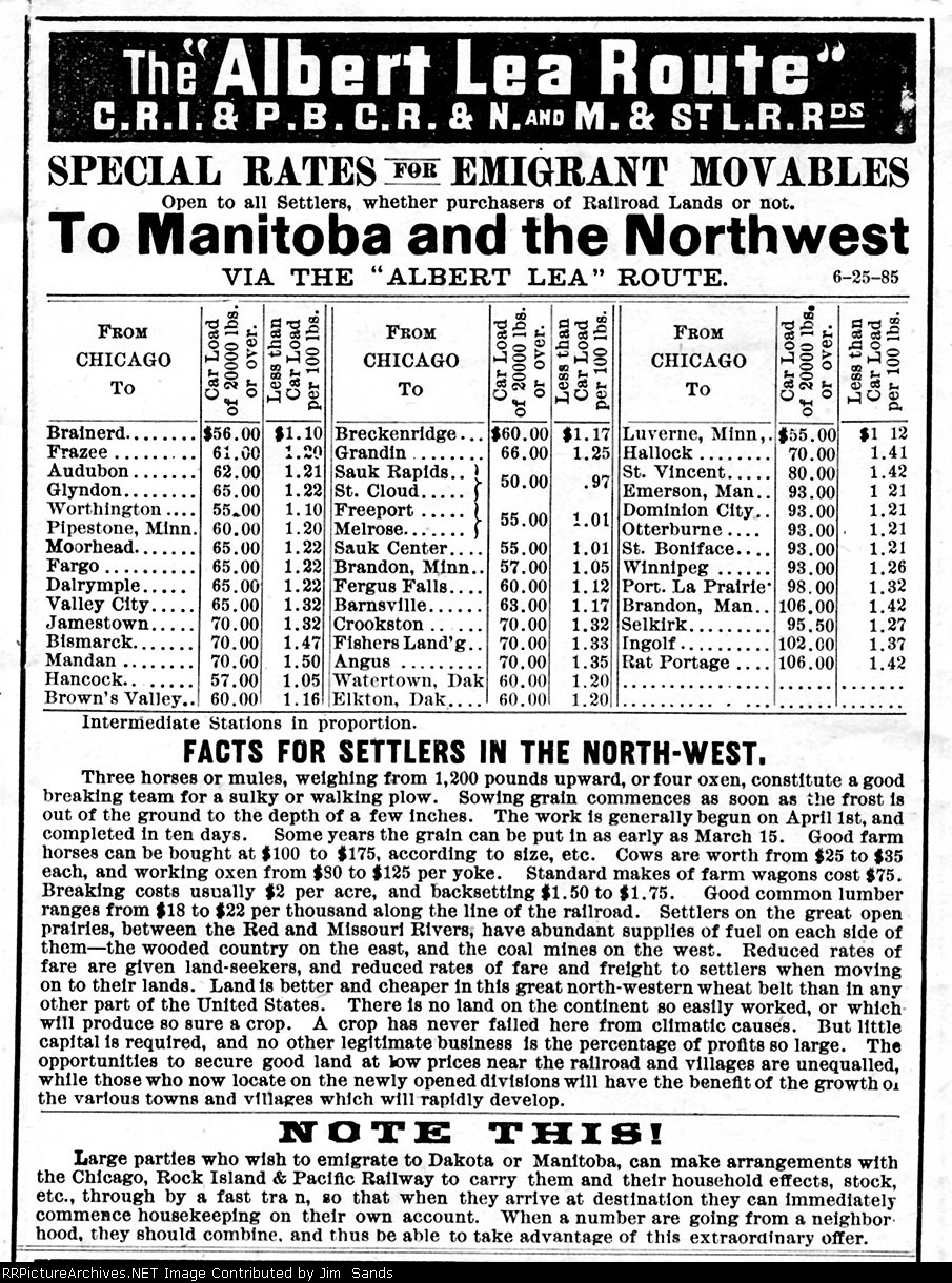 RI and M&StL Ad from 1885