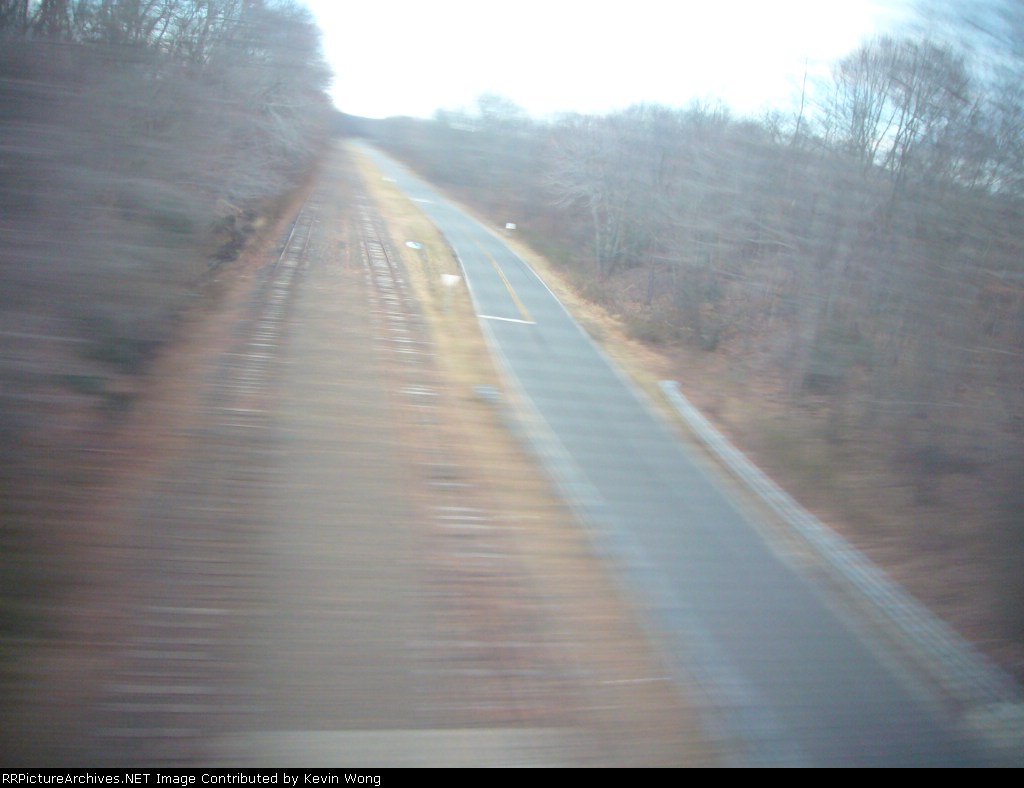 US Navy Earle Railroad, viewed from NJ Transit North Jersey Coast Line (north)
