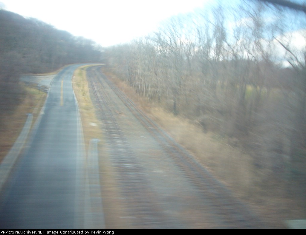 US Navy Earle Railroad, viewed from NJ Transit North Jersey Coast Line (south)