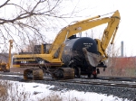 PROX 14170 BEING TOWED BY AN EXCAVATOR