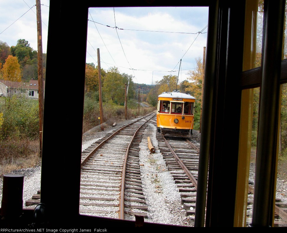 Trolleys meet in the woods