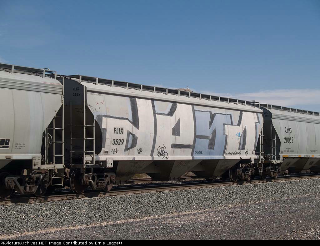 FLIX 3529 in a WB grain train at 12:51pm