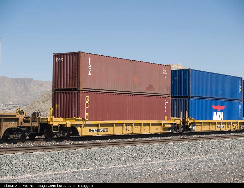 DTTX 400765 in a WB doublestack at 2:41pm 