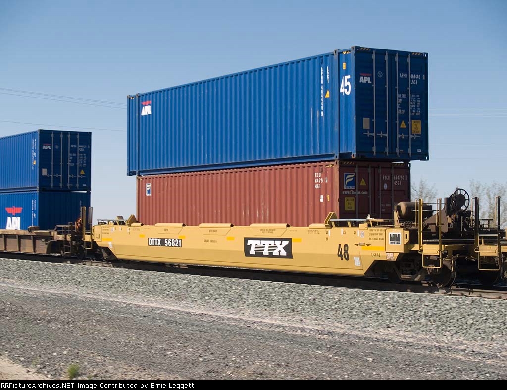 DTTX 56821 in an EB doublestack at 3:25pm 