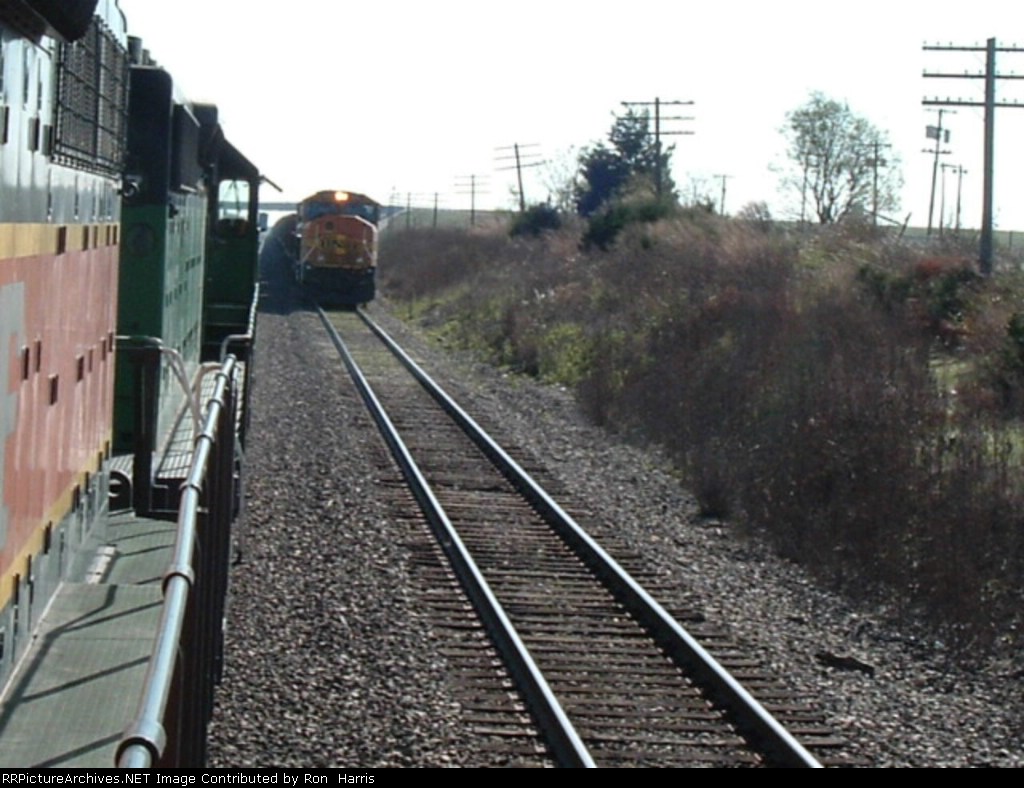 Getting passed by a NB coal train