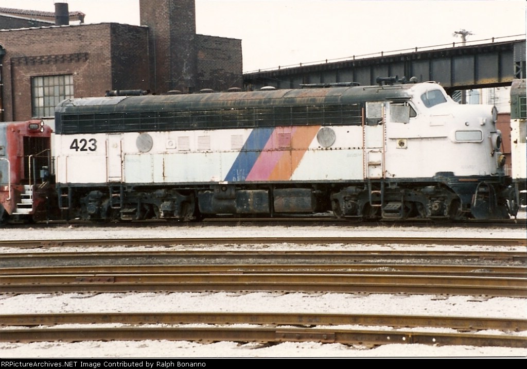 Enroute to a new home, this F7 is almost back on its original C&NW rails