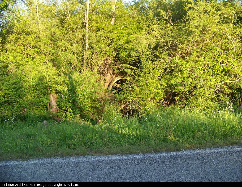 Old culvrt and the roadbed is covered