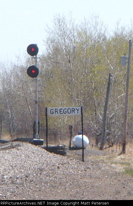 Station Sign Gregory BNSF Staples Sub