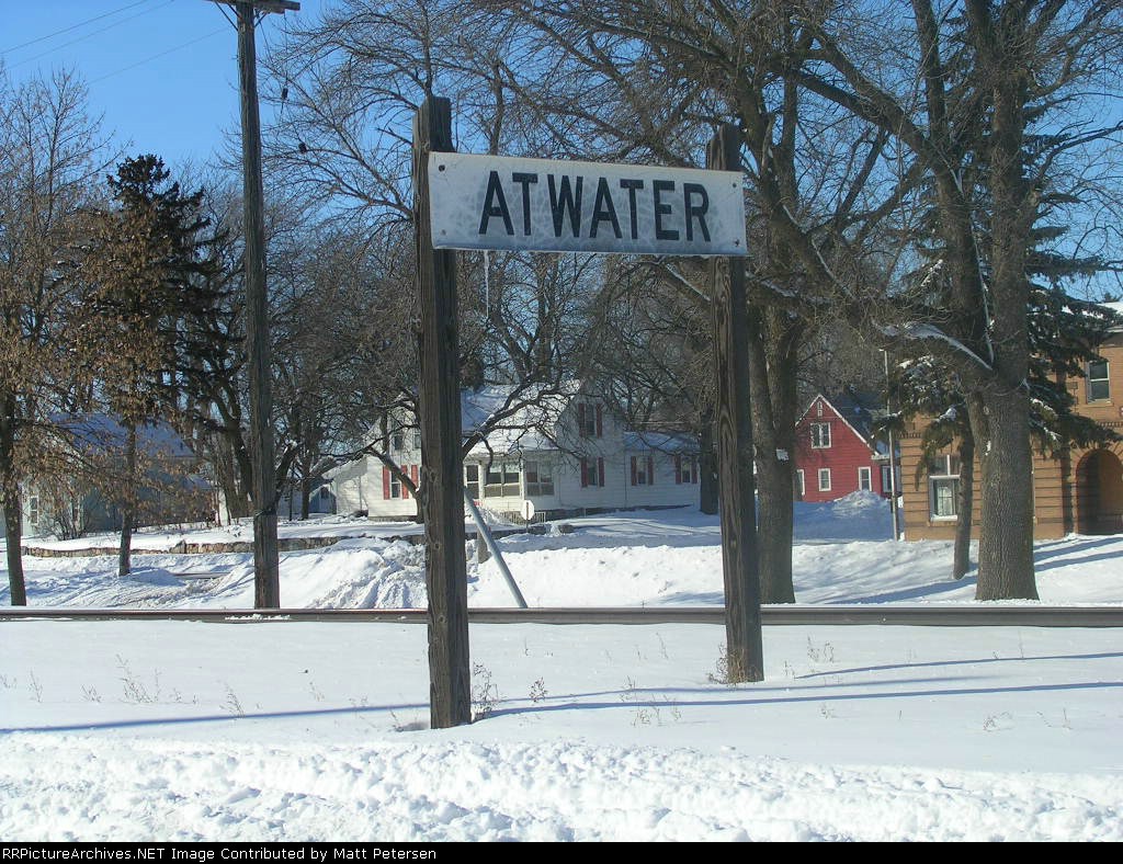 Station Sign Atwater, BNSF Wayzata Sub MP 89.2