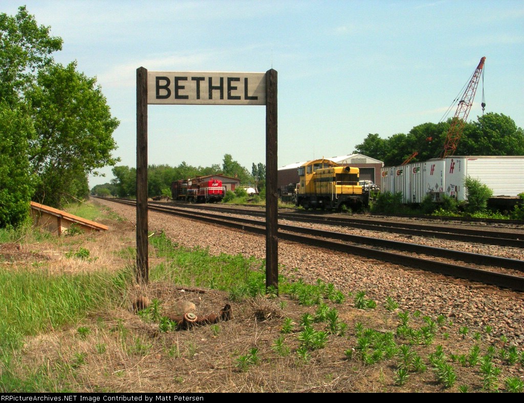 Station Sign Bethel, BNSF Hinckley Sub MP 119.0