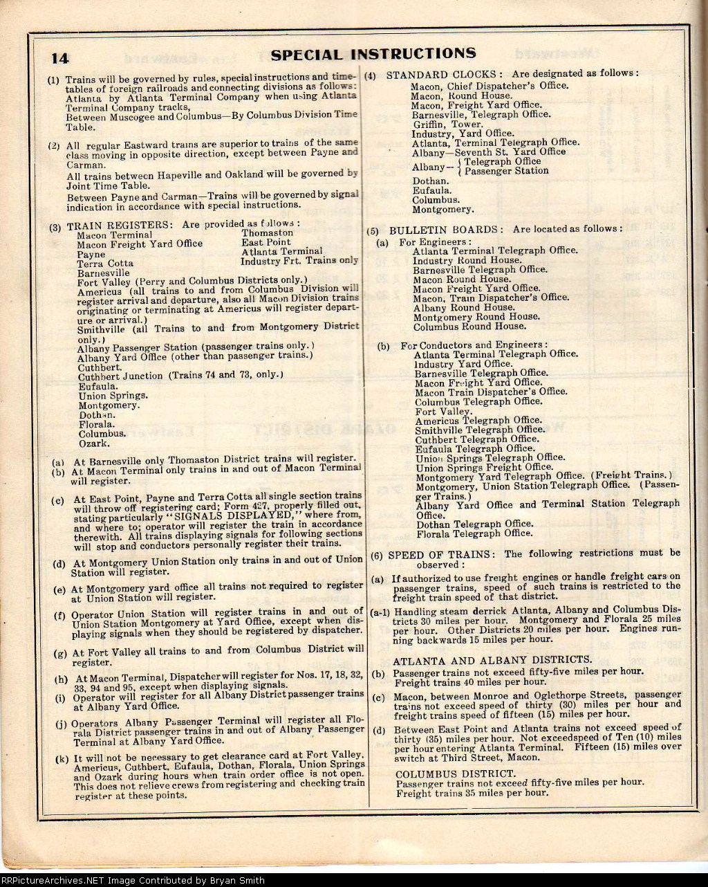 CofG Macon Division employee timetable