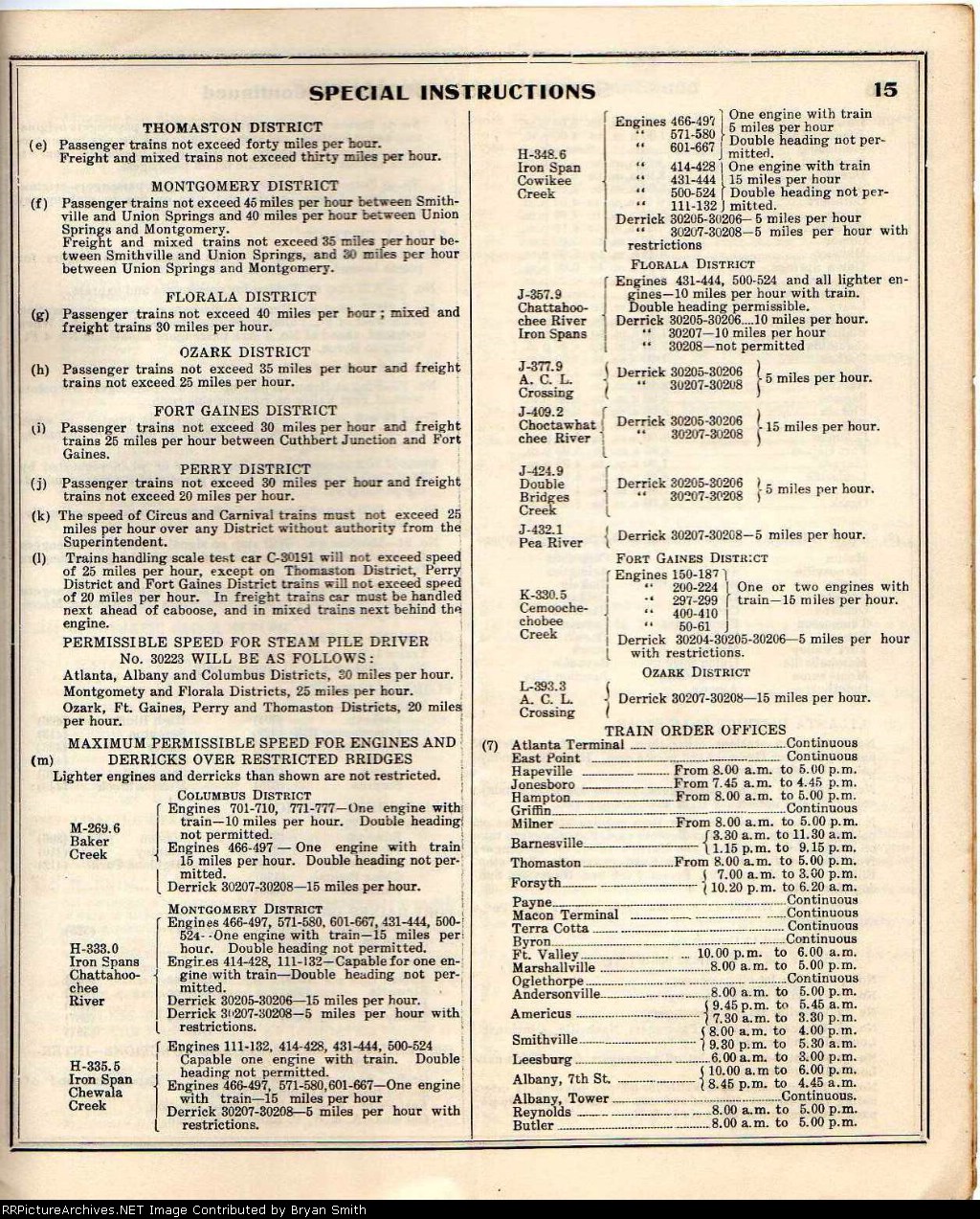 CofG Macon Division employee timetable