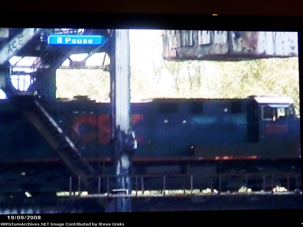 CSX train with covered hoppers over a Drawbridge