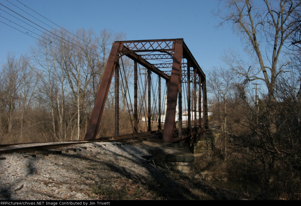 Pin connected truss bridge on the old B&O line to Shawnee just south of the Panhandle
