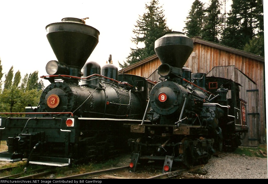 Hillcrest Lumber Caompany Shay #3 and Climax #9