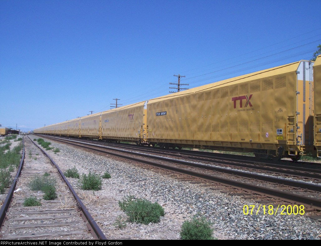 TTUX Autoracks line up to the horizon
