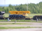 HTTX flat car with a crane