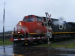 CN 407 at Marsh Junction with a short train