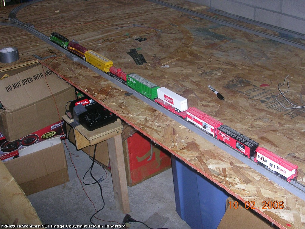 The first train on the new layout