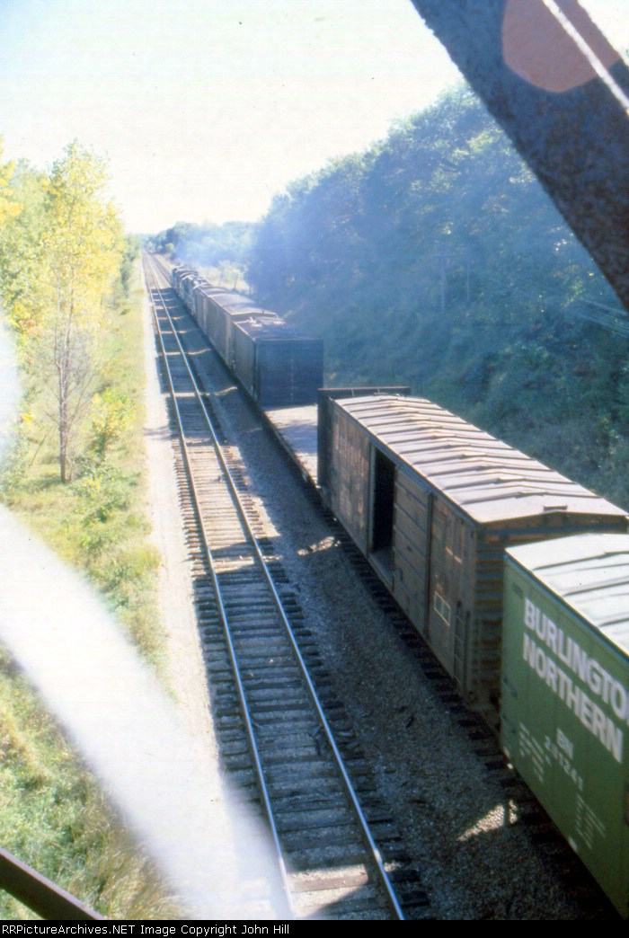 1204-22 Eastbound IN freight seen from Luce Line Trail ex-Minnesota Western bridge
